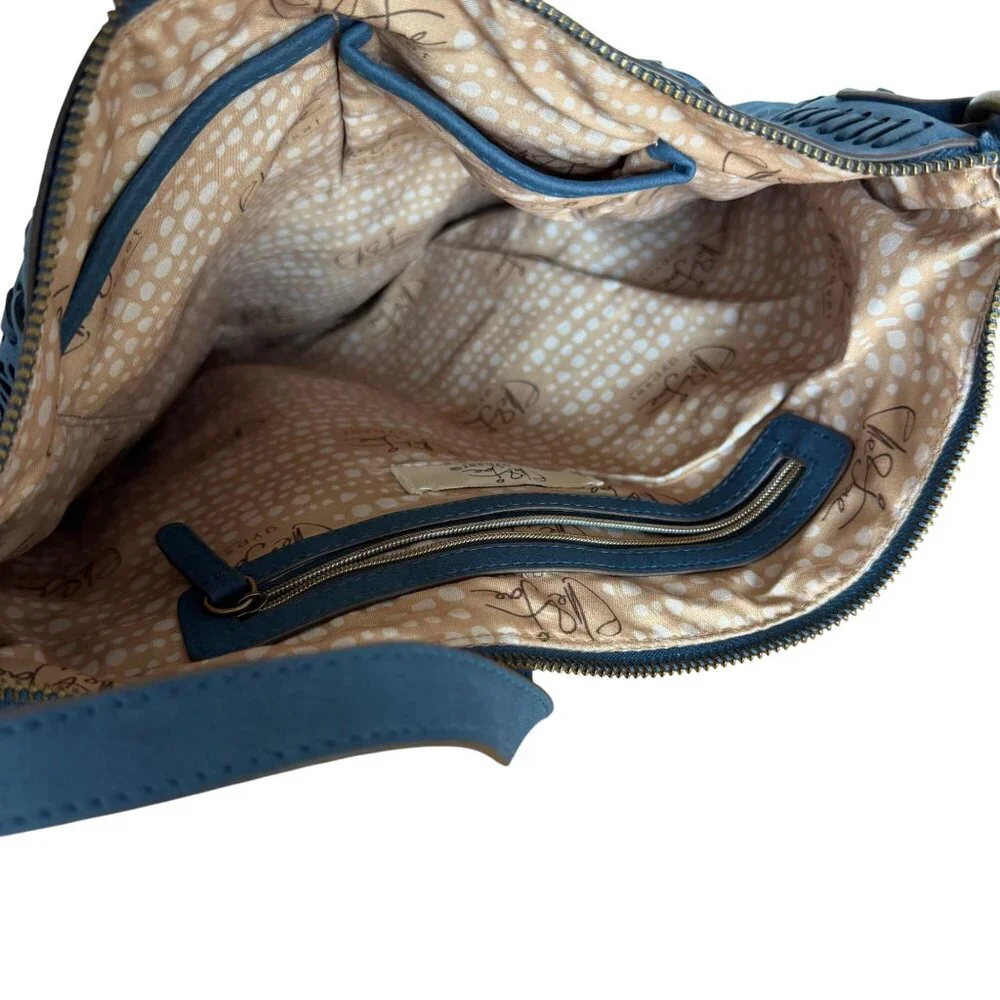Elle Jae Gypset Palomina Crossbody Hobo Shoulder Bag Blue Gypsy Hippie Braided - Picture 6 of 9